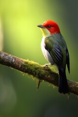 Portrait robin bird on the branch AI Generative