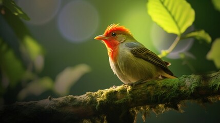 Portrait robin bird  on a branch AI Generative