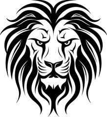 Lion Head Logo Vector Tatoo Template Illustration Design