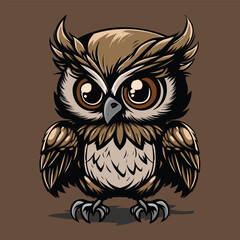 amazing design cute owl mascot vector art