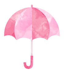傘の水彩イラスト ピンク 赤