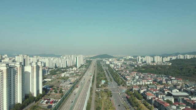 Korean Apartments, Cities, daegu, aerial view