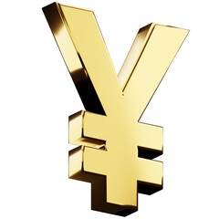 Obraz premium 3d render of golden yen symbol