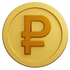 ruble russia money coin 3d illustration