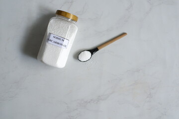 Sodium percarbonate powder in white background 