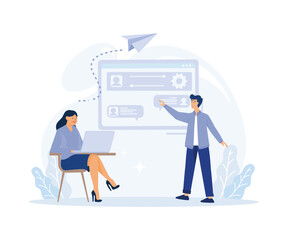 Student studying with listening and speaking in English, Online education concept., isometric vector modern illustration