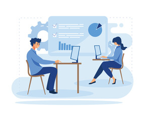 Computer skills requirement abstract concept vector illustration set. Low-technical communication IT learning, devices for older people, laboratory flat vector modern illustration