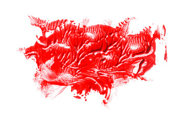 Shiny red brush watercolor painting isolated on transparent background. watercolor png