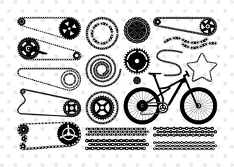 Bicycle Chain Silhouette, Bicycle Chain SVG, Cycle Chain Svg, Cycling Svg, Bicycle Chain Bundle, SB00902