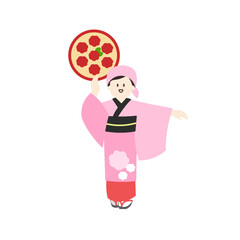 花笠まつりの踊り子さん　シンプル