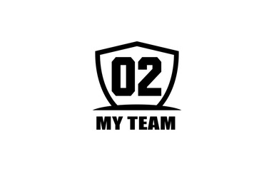 Number 02 template for team or group 