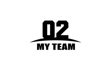 Number 02 template for team or group 
