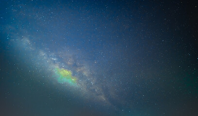 Milky Way in the skies above Naiharn Beach Phuket Thailand, magnificent colours of the Milky Way