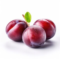 Plums isolated on white background (generative AI) - 603217391