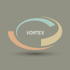 Vortex logo design element. Colored vector icon