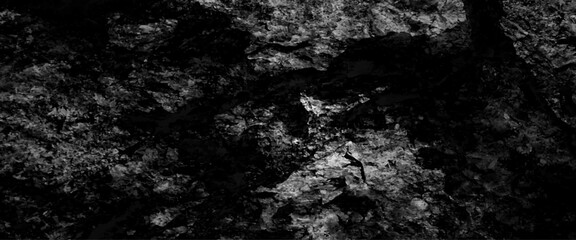 Abstract black background. Wide banner. Dark rock surface texture., dark grey black slate background. black grunge stone background, Panorama of Dark grey black slate background or texture.