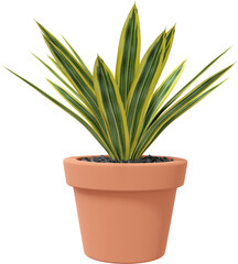 3D Render Botanical Potted Plant