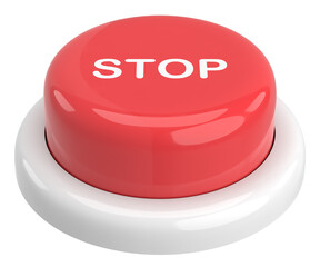 3D button. Stop button. 3D illustration.