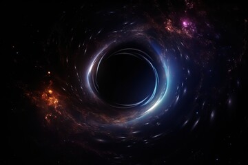  a black hole in the middle of a space filled with stars and a black hole in the middle of the space filled with stars and a black hole in the middle.  generative ai