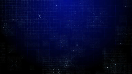 Blue Grid Corporate Background، Digital technology lines background is a spectacular motion graphics background. High-tech HUD grid video, blue news studio background, high-tech digital.