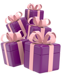 3D gift box. 3D illustration.