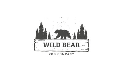 Obraz premium wild Bear logo design vector premium, emblem logo vintage illustration