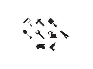 Outline web icons set - building, construction and home repair tools. Construction Icons Set on White Background. Vector illustration. Architecture Icons Set.
