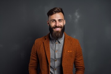 Obraz premium Portrait a cool man smiling confident ai generate
