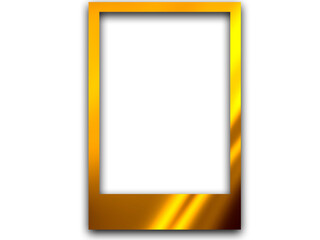 Frame for your text, Golden polaroid png transparent background, 