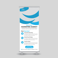 Corporate business roll up banner design template for your company