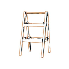 Shoe rack color sketch with transparent background