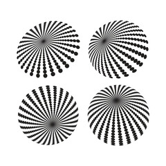 Set of black and white circles on a white background. Vector illustration