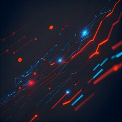 Fototapeta na wymiar abstract background red and blue glowing lines with Generative AI technology
