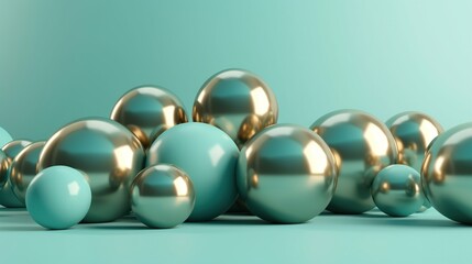  a group of metallic balls sitting on top of each other.  generative ai