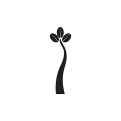 tree with coffee leaves logo illustration.