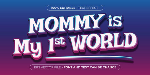 Fototapeta premium love mom 3d editable text effect for mother's day