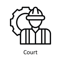 Court vector  outline Icon Design illustration. Time Management Symbol on White background EPS 10 File