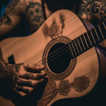 65 Guitar Tattoos For Men  Acoustic And Electric Designs