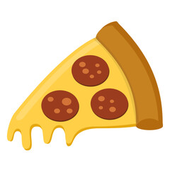 pepperoni pizza with cheese icon, vector flat icon