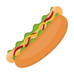 hot dog icon, vector flat icon