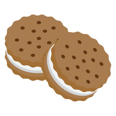 cookie chocolate icon, vector flat icon