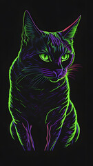 Magnificent Dark Cat Painting