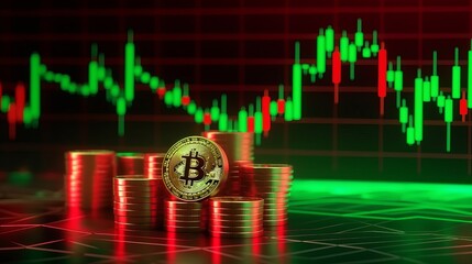 The rise and fall of Bitcoin. Fluctuations in the value of Bitcoin. Concepts of price growth in the world of digital cryptocurrency. Generative AI