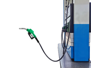 gas station Gasoline injector nozzle on white background