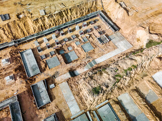 Monolithic reinforced concrete foundations or grillages for the construction of a large modern...