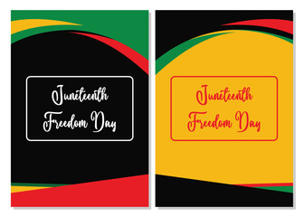 Juneteenth theme black, red, yellow, green color background, liberty day, annual holiday. Vector design for banner, greeting card, poster, social media.