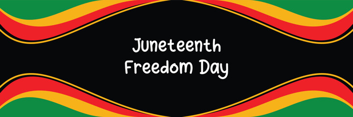 Juneteenth theme wavy abstract background, freedom day, annual holiday. Vector design for banners, greeting cards, posters.