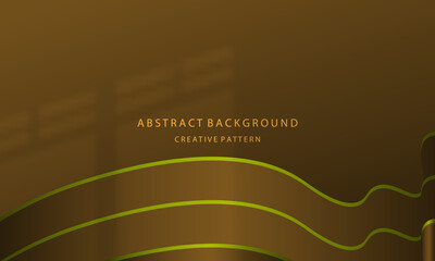 Abstract geometric gradient background, brown waveform with elegant gold lines, simple attractive for EPS 10 presentations