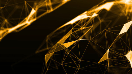 Plexus Golden Awards Background, 3d illustration
