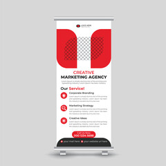 Creative business roll up banner signage standee design template